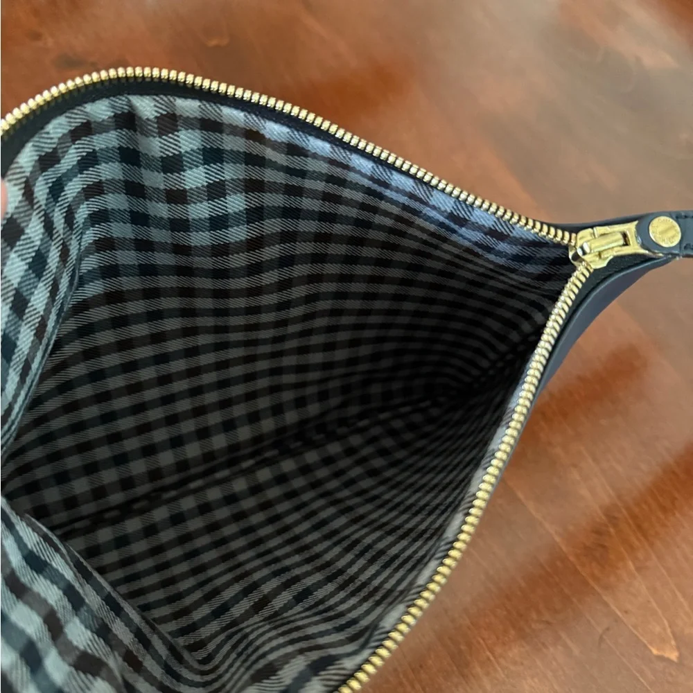 GHURKA Marley Hodgson Navy Blue Leather Pouch,top zip, a beauty!!